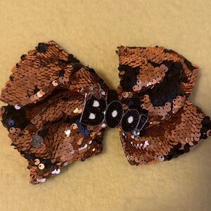 Sequin Halloween Bow with Boo Accent